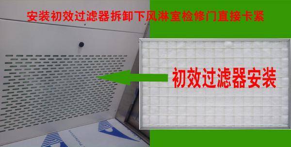 風(fēng)淋室初效過濾器安裝位置示意圖 風(fēng)淋室初效過濾器安裝位置示意圖